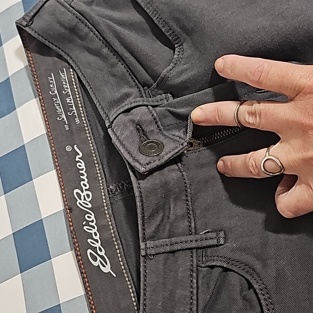 Eddie Bauer  Grey Elysian Slightly-Curvy High-Rise Slim Straight  Pant - Picture 10 of 16